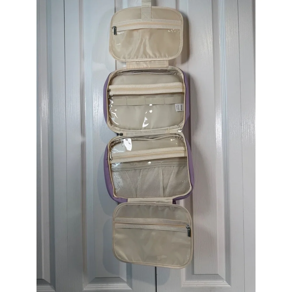 Narwey Hanging Travel Toiletry Bag Purple – Cosmetic Makeup Organizer Case NWT